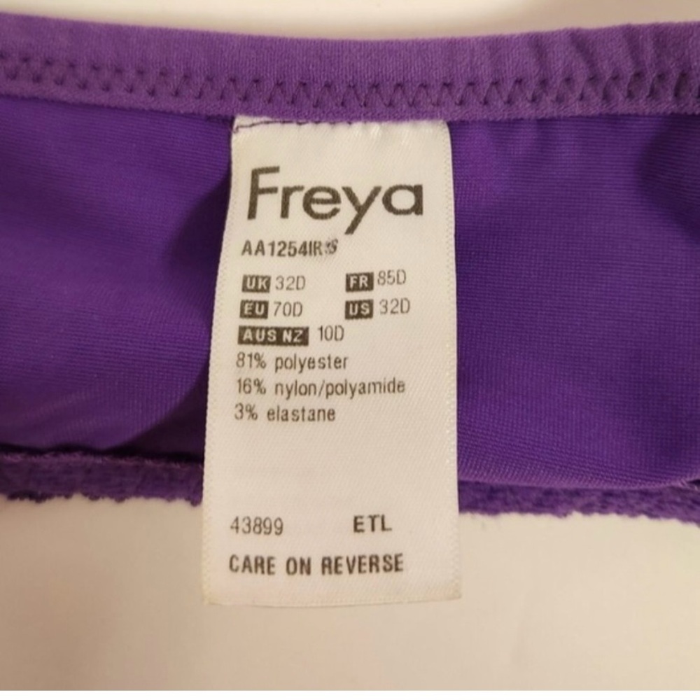 Freya Deco-Honey AA1254 Underwire Moulded Plunge Bra Iris Purple 32D Lingerie - Picture 7 of 8